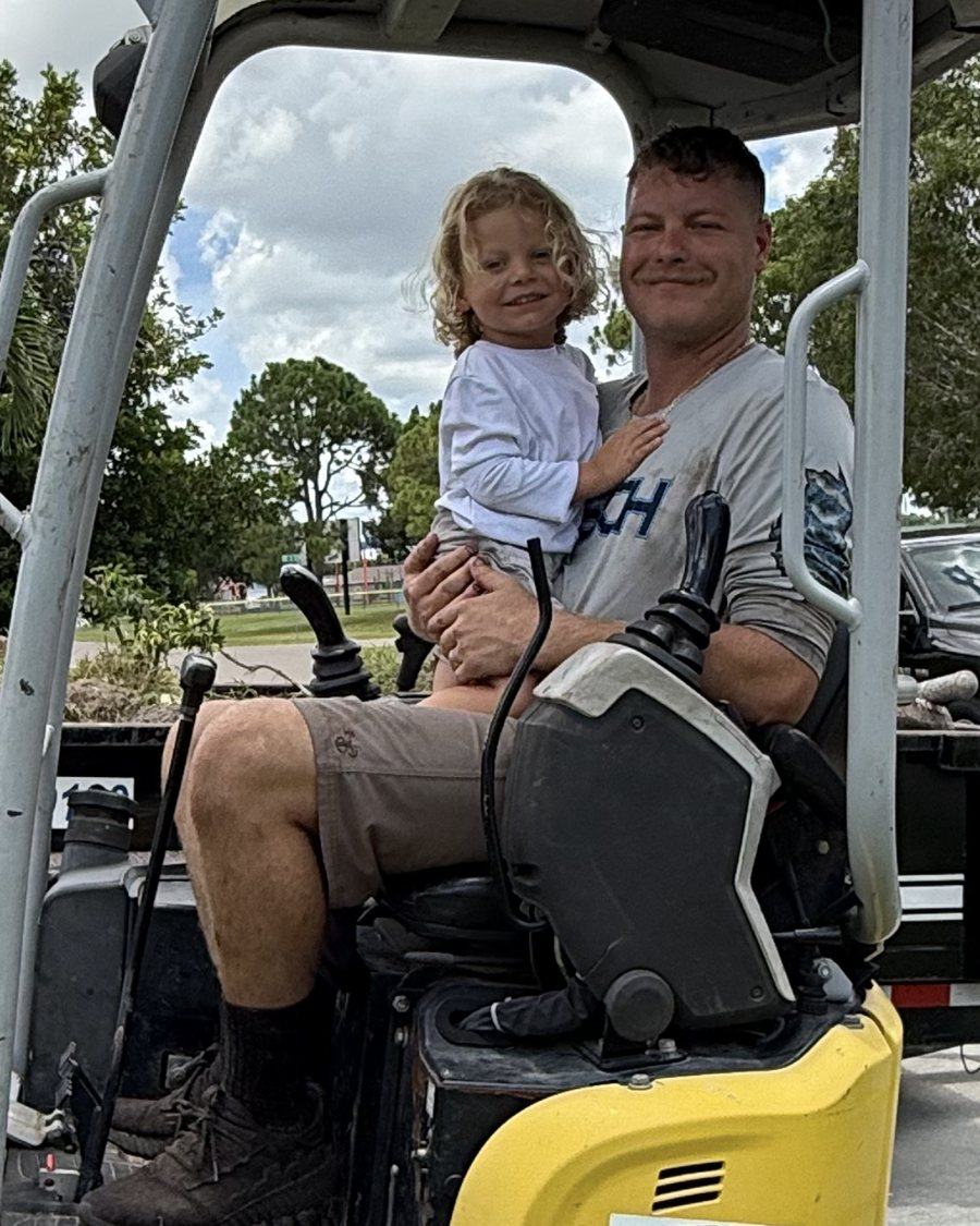 Syd Martin today in the seat of a mini excavator