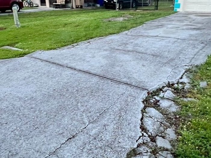 Driveway extension before, Crete Concepts, Southwest Florida