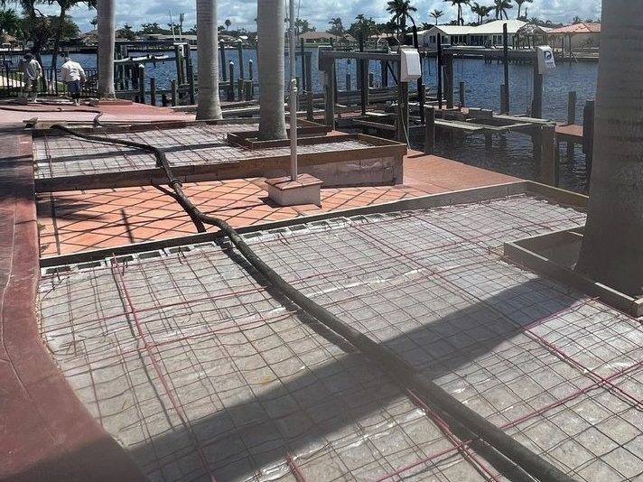 Canal-side patio before the pour, Crete Concepts, Southwest Florida