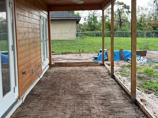 Covered porch slab before, Crete Concepts, Southwest Florida
