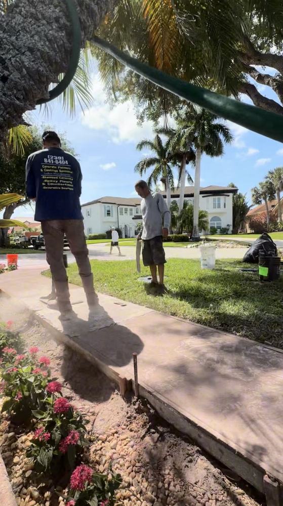 The crew on a walkway job, Crete Concepts crew in Southwest Florida