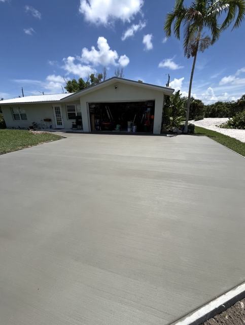 Wide two-car driveway by Crete Concepts in Southwest Florida