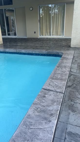 Stamped pool deck by Crete Concepts in Southwest Florida