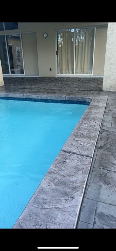 Stamped pool deck, Crete Concepts, Southwest Florida