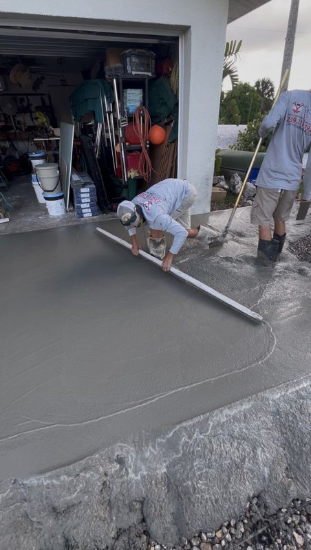 Placing and screeding the new slab, Crete Concepts, Southwest Florida