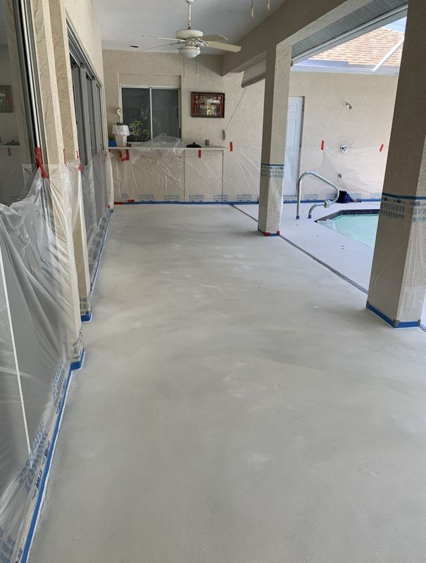Lanai resurfacing in progress, Crete Concepts, Southwest Florida