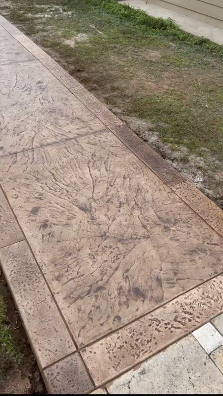 Stamped walkway with a cut border, Crete Concepts, Southwest Florida
