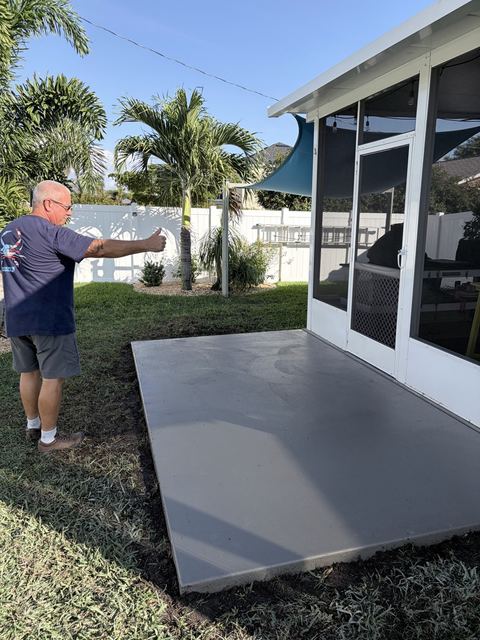 Finished patio outside the screen room by Crete Concepts in Southwest Florida