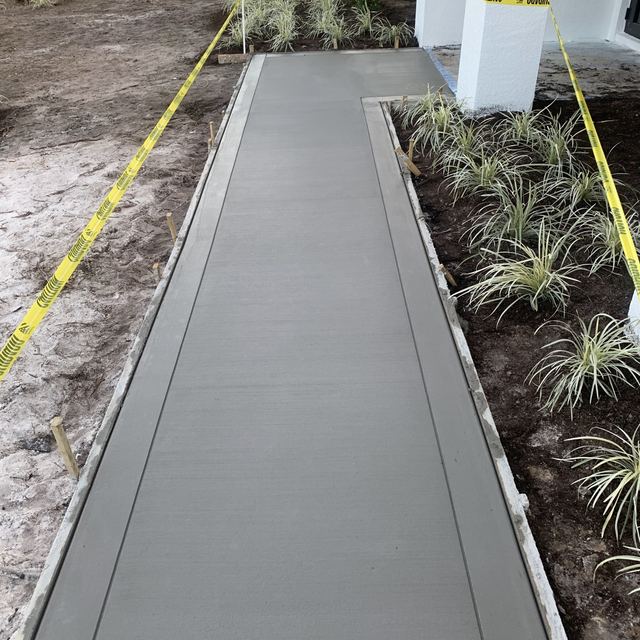 Walkway at a new build by Crete Concepts in Southwest Florida