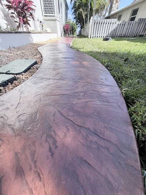 Stamped walkway with color by Crete Concepts in Southwest Florida