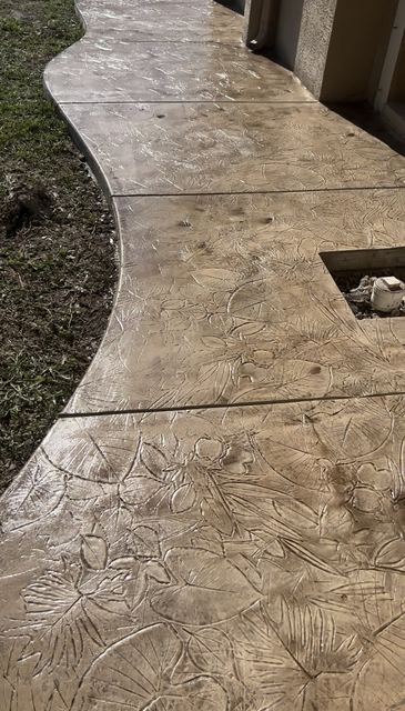 Tan stamped walkway by Crete Concepts in Southwest Florida